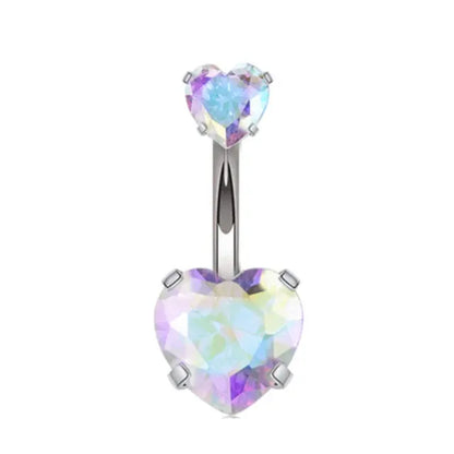 Heart-Shaped Navel Ring – 14G Water Drop Belly Button Piercing Jewelry