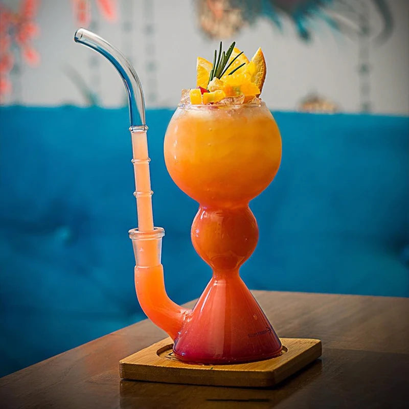 Inmeet Absinthe Glass – Heat-Resistant Borosilicate Cocktail Cup with Straw