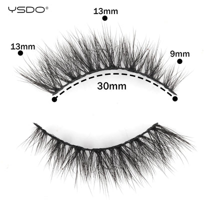 Wispy 3D Mink False Eyelashes – Natural Long, Fluffy & Reusable Strip Lashes (1 Pair)