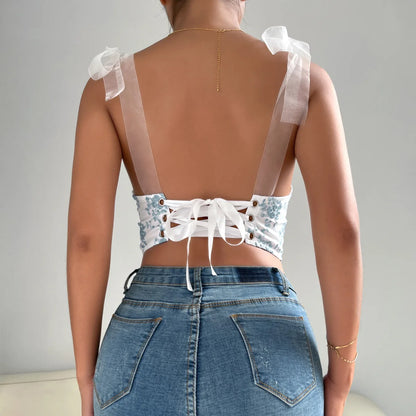 Women’s Underbust Bustier Camis – Sexy Crop Top Lingerie Streetwear