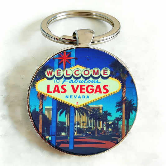 Vintage Las Vegas Welcome Keychain