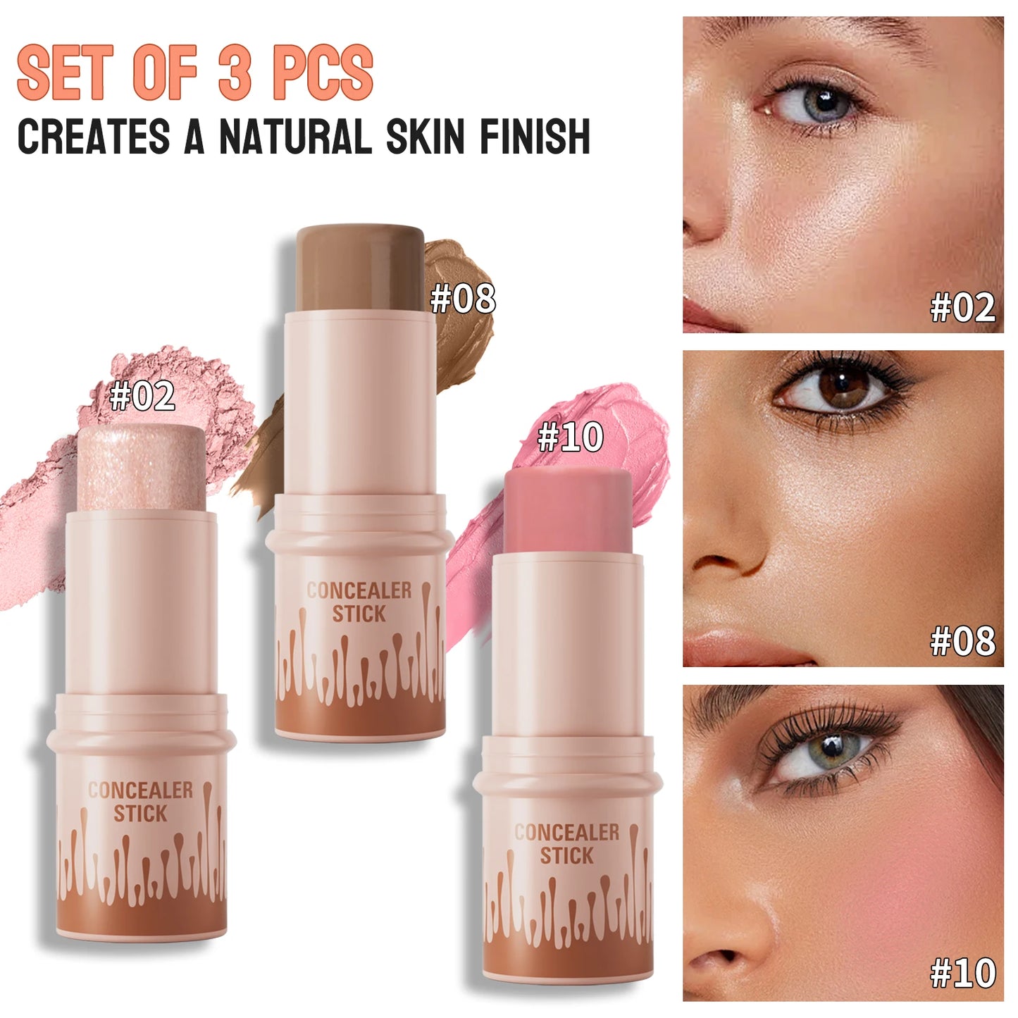 Contour Stick Set – Matte Finish Highlighter & Shadow Duo for Flawless V-Face Sculpting