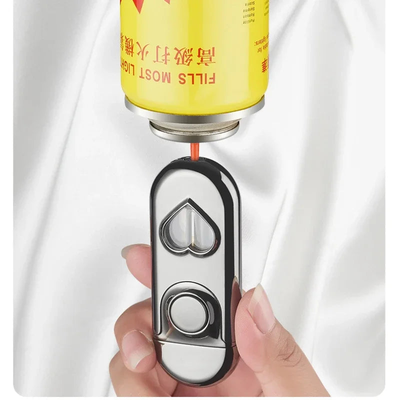 Double Flame LED Butane Metal Lighter