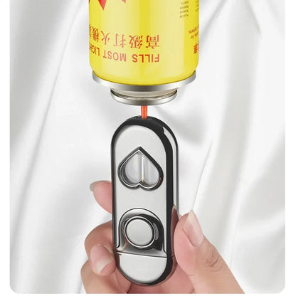 Double Flame LED Butane Metal Lighter
