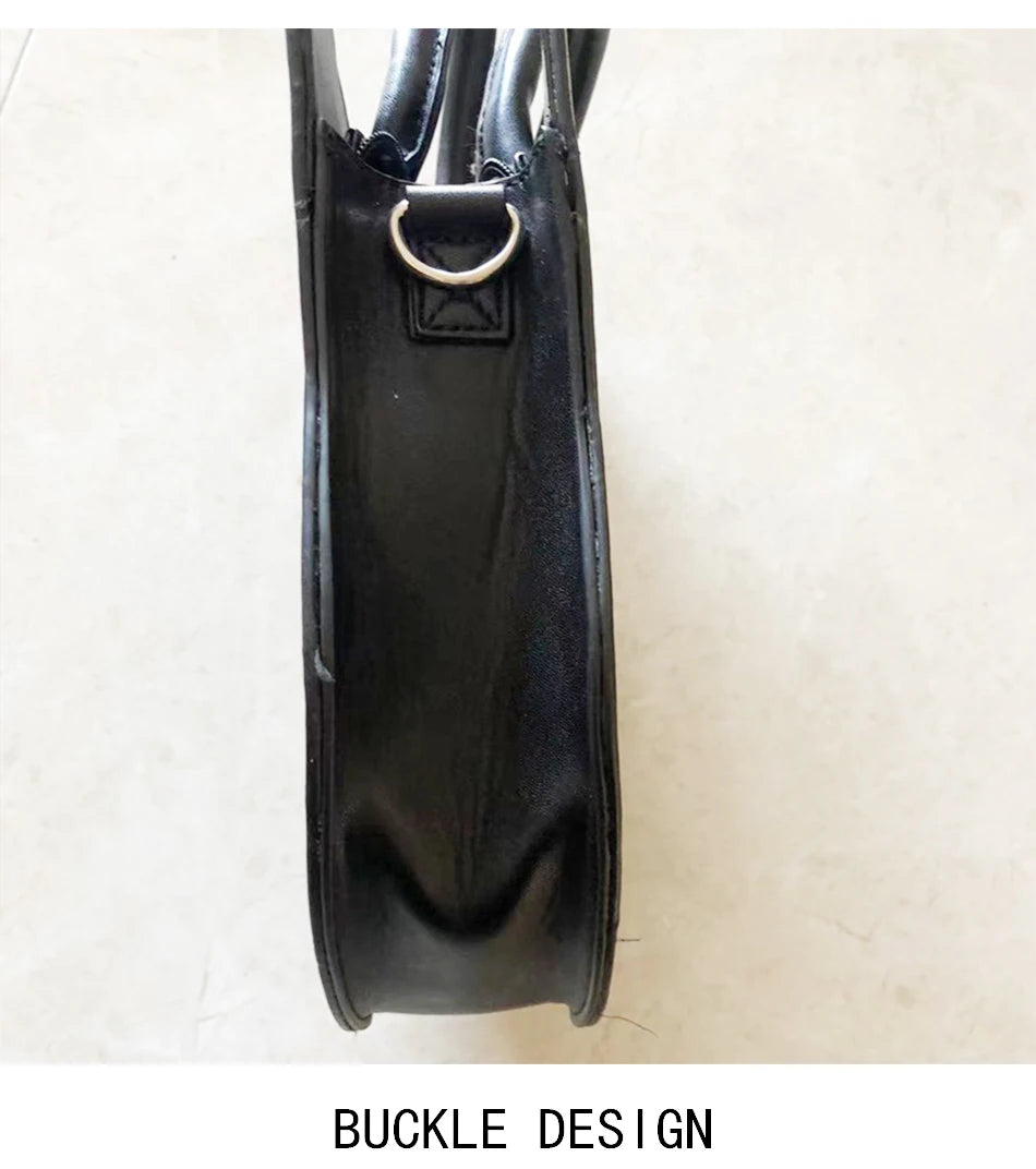 Gothic Pentacle Cat Shoulder Bag – Punk Rock Women’s Black Handbag