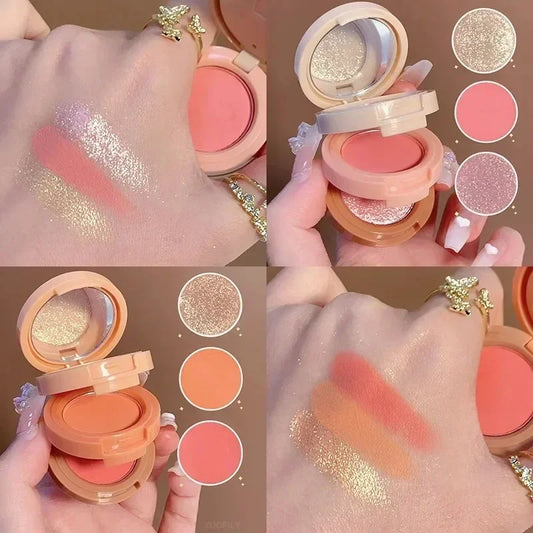 3-in-1 Bronzer, Blush & Highlighter Palette – Shimmer & Matte Glow