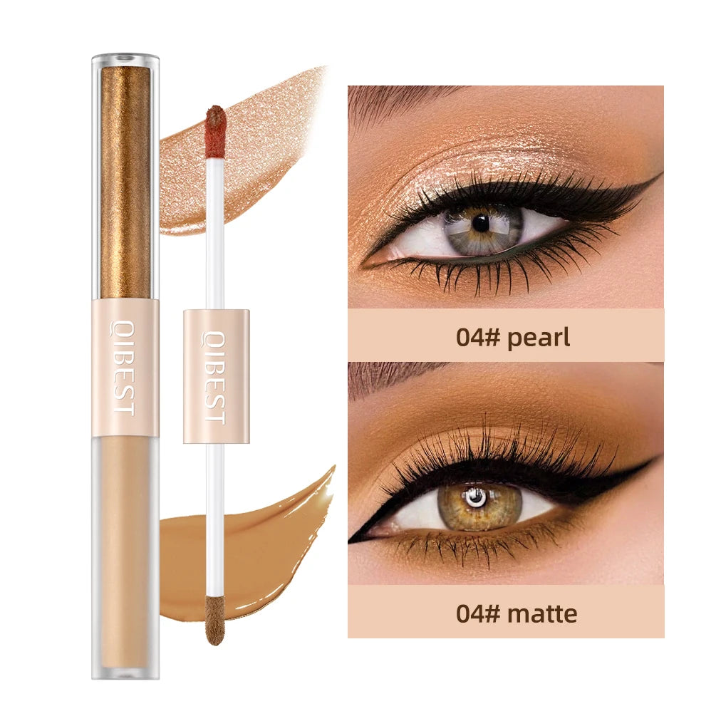 Double-Ended Glitter & Matte Eyeshadow Stick – 2-in-1 Waterproof Eye Makeup Pencil