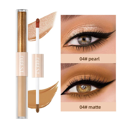 Double-Ended Glitter & Matte Eyeshadow Stick – 2-in-1 Waterproof Eye Makeup Pencil