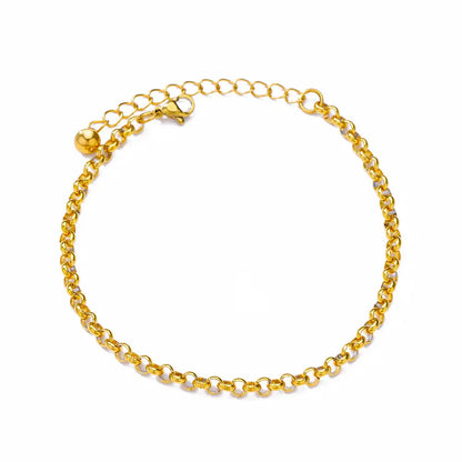 Chunky Figaro Chain Anklet – Unisex Stainless Steel Gold Anklet Jewelry (21+10cm)