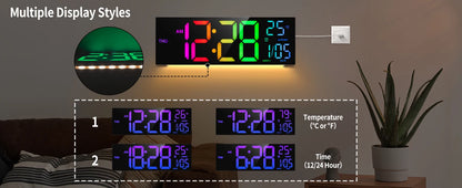 16" RGB LED Digital Wall Clock
