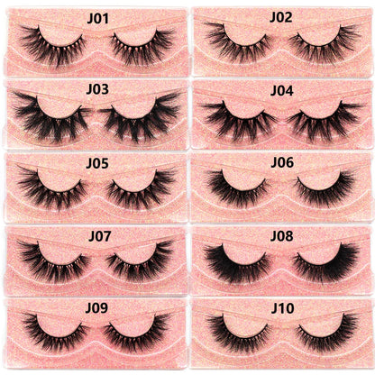 3D Mink Lashes – Fluffy Crisscross Wispy Strip Lashes 2 Soft Box
