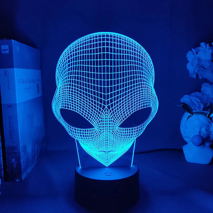 3D Illusion Alien Lamp – Color Changing Night Light