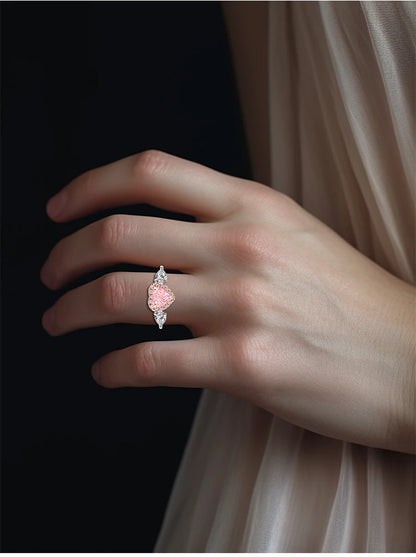 18K Gold Heart-Shaped Lab-Grown Pink Diamond Ring – Love Refined