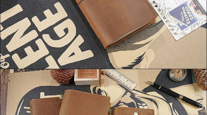 Genuine Leather Refillable Travel Journal – Handmade Retro Diary & Sketchbook