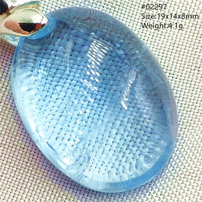 Natural Blue Topaz Quartz Pendant Necklace – Oval Healing Stone Jewelry