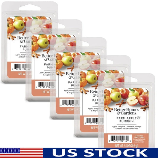 Farm Apple Pumpkin Scented Wax Melts – 5-Pack, 2.5 oz Fragrance Blocks for Wax Warmers