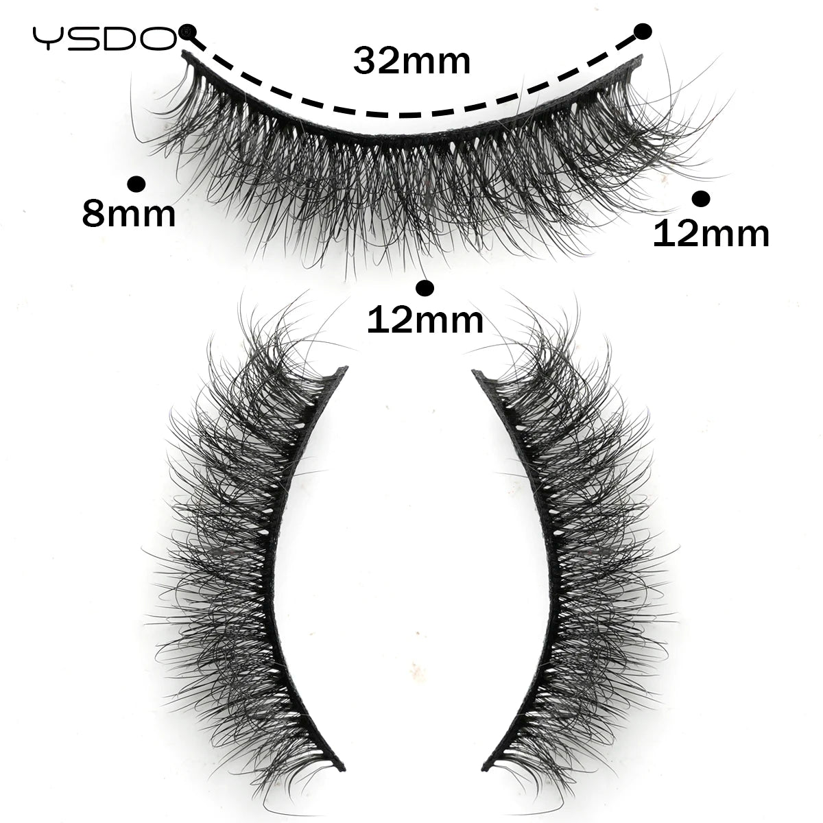 Wispy 3D Mink False Eyelashes – Natural Long, Fluffy & Reusable Strip Lashes (1 Pair)