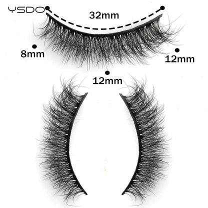 Wispy 3D Mink False Eyelashes – Natural Long, Fluffy & Reusable Strip Lashes (1 Pair)
