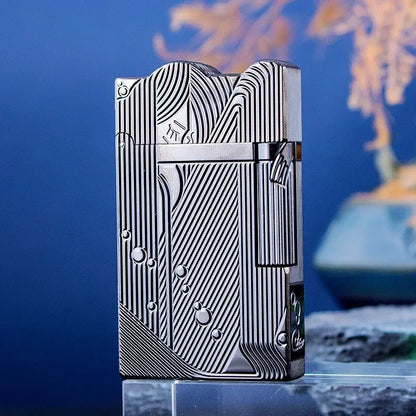Sanji-Style Brass Kerosene Lighter – Side Pulley Ignition, Retro Collectible Gift