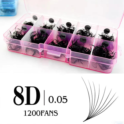 Premade Volume Lash Fans – 3D–20D C Curl (8–15mm)