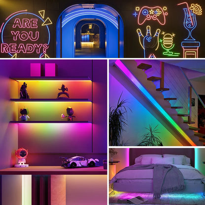 WS2812B / WS2811 5V Round Neon LED Strip – 360° RGBIC Flexible Silicone Tape, 50 LEDs/m, IP67 Waterproof