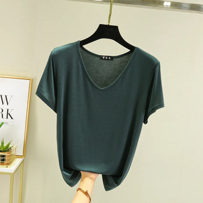 Women's Modal V-Neck Loose Fit T-Shirt