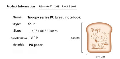Cute Snoopy Bread-Shaped Notebook – Cartoon Mini Journal for Kids & Kawaii Stationery Lovers