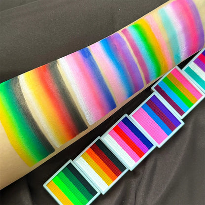 UV Glow-in-the-Dark Rainbow Face & Body Paint – Fluorescent Neon Makeup for Parties & Festivals