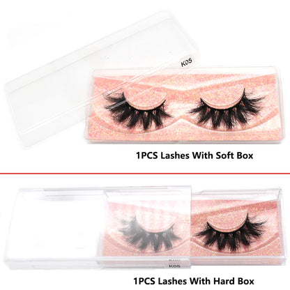 3D Mink Lashes – Fluffy Crisscross Wispy Strip Lashes 2 Soft Box