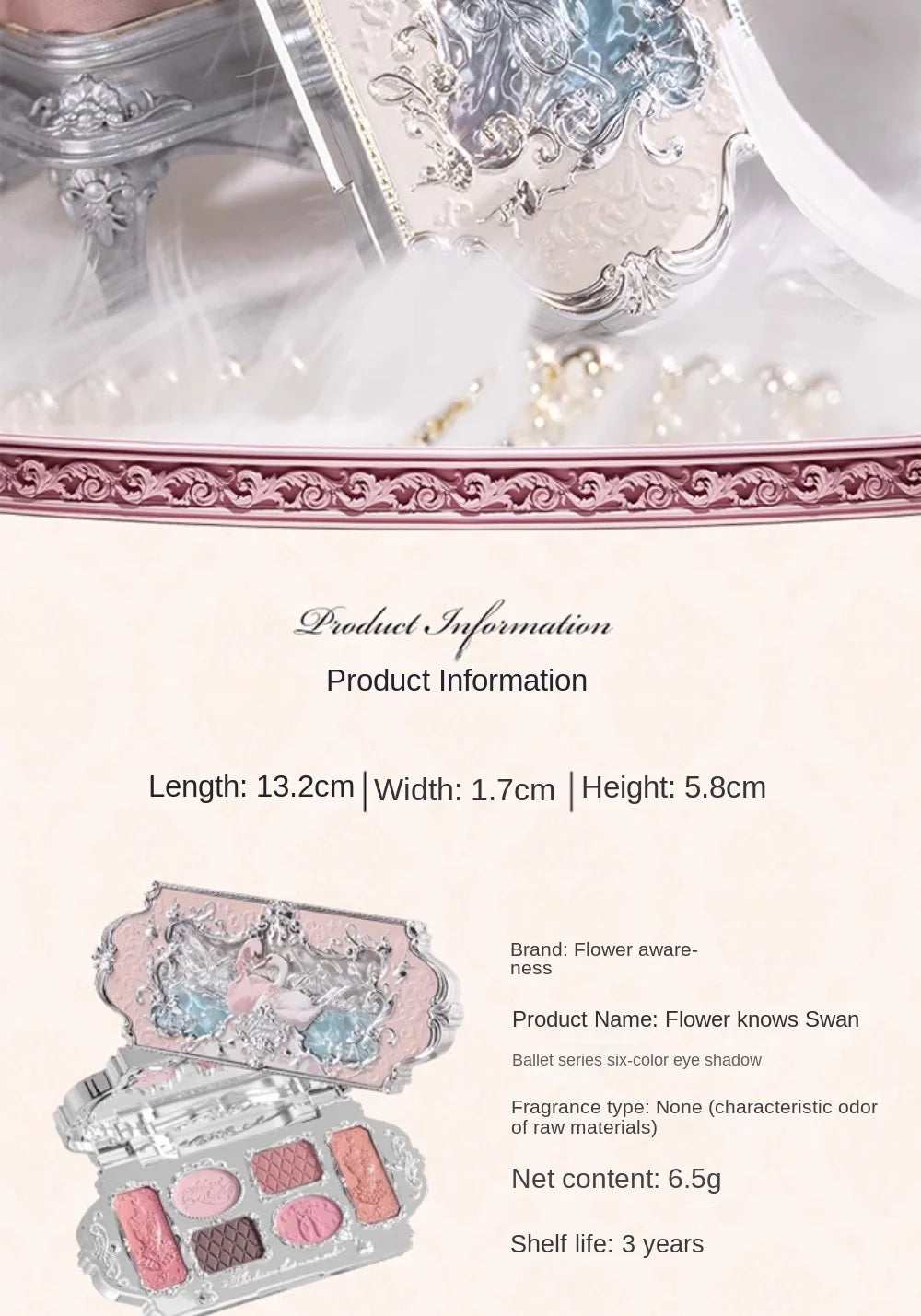 Flower Knows Swan Ballet Eyeshadow Palette