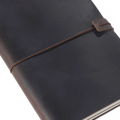 Handmade Genuine Leather Notebook – Vintage Cowhide Diary, Journal & Travel Planner Cover