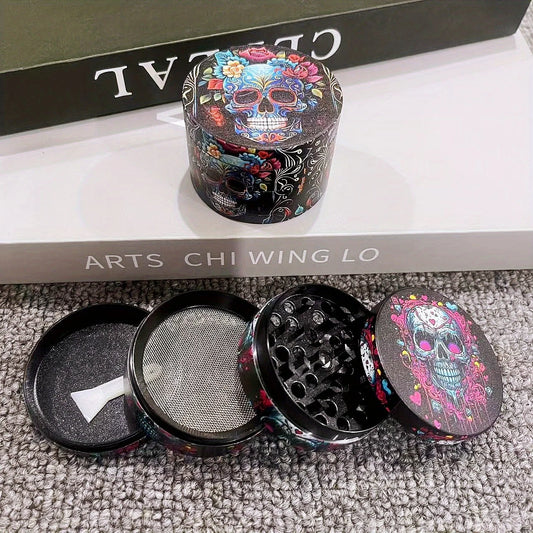 2-Inch Skull Design Metal Grinder – 4-Layer Manual Spice & Herb Mill Crusher