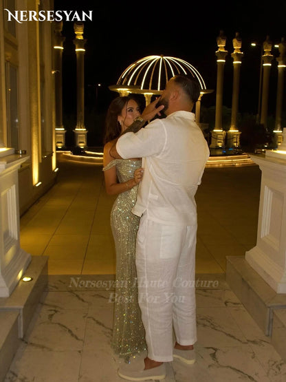 Mermaid Sequin Off-Shoulder Evening Gown