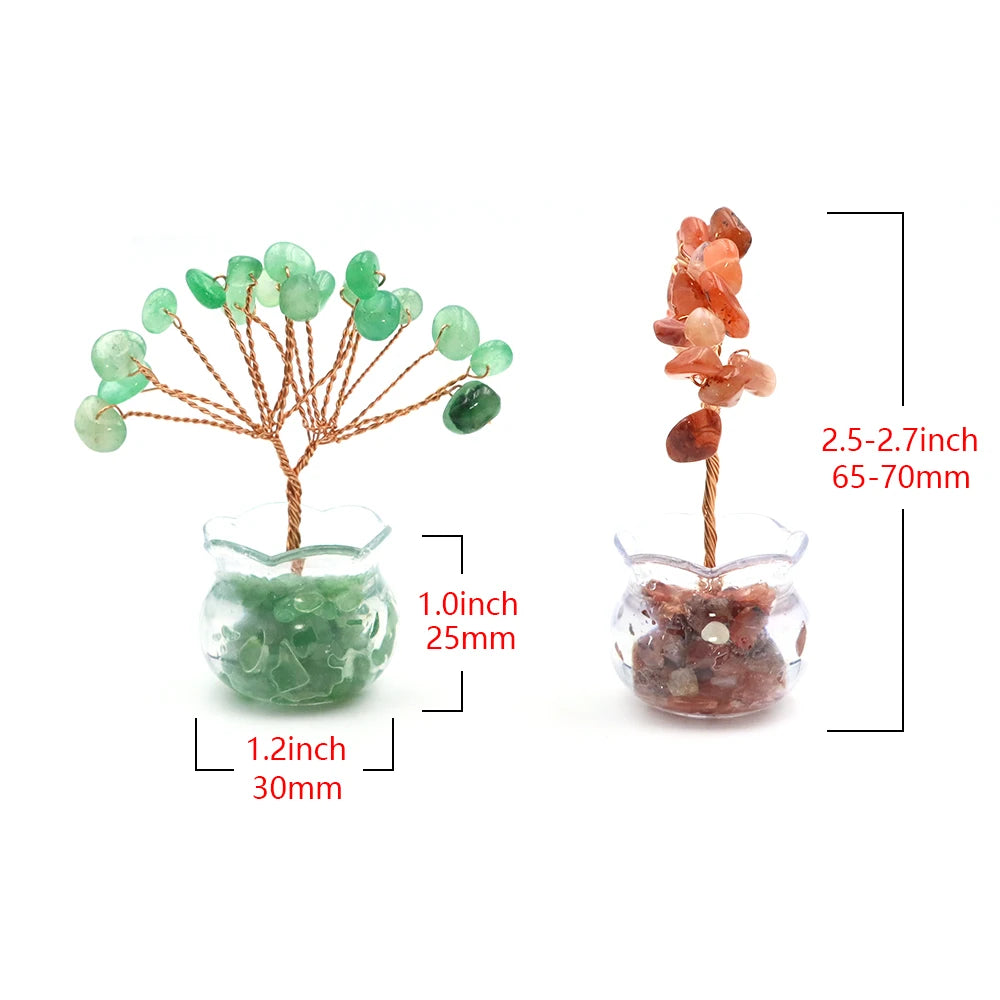 Mini Crystal Money Tree – Natural Gemstone Wire-Wrapped Decoration