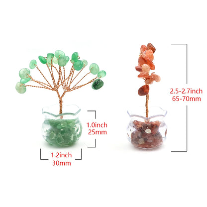 Mini Crystal Money Tree – Natural Gemstone Wire-Wrapped Decoration