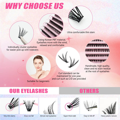DIY Lash Extension Kit – 200PCS Cluster Lashes Set