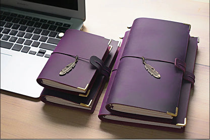 Genuine Leather Refillable Travel Journal – Handmade Retro Diary & Sketchbook