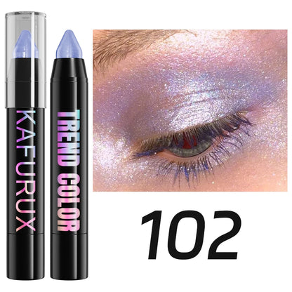 24-Color Pearlescent Glitter Eyeshadow & Eyeliner Pencil – Waterproof, Shimmer & Matte Eye Makeup