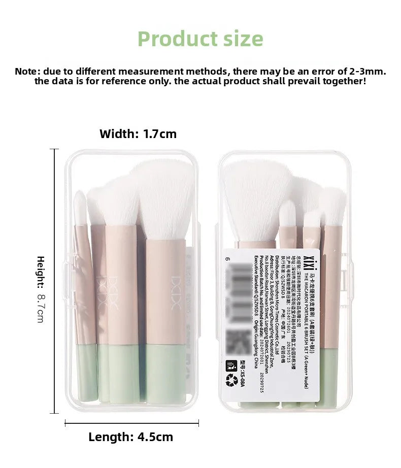 6-Piece Portable Mini Makeup Brush Set
