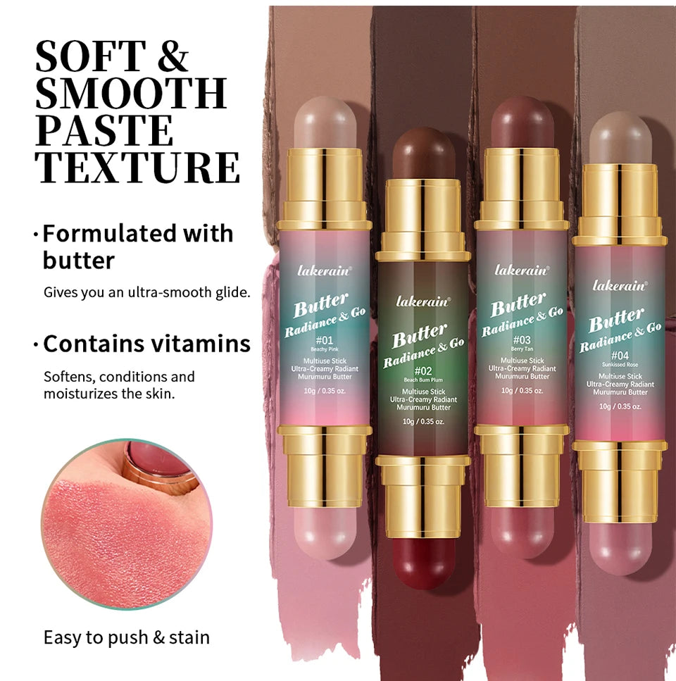Butter Glow & Go Multiuse Stick – Dual-Ended Bronzer & Blush for Face, Eyes & Lips