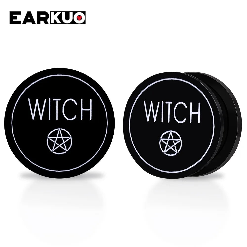 Acrylic Cat OUIJA Ear Plugs – Witch Poker Tunnels & Stretchers (2PCS)
