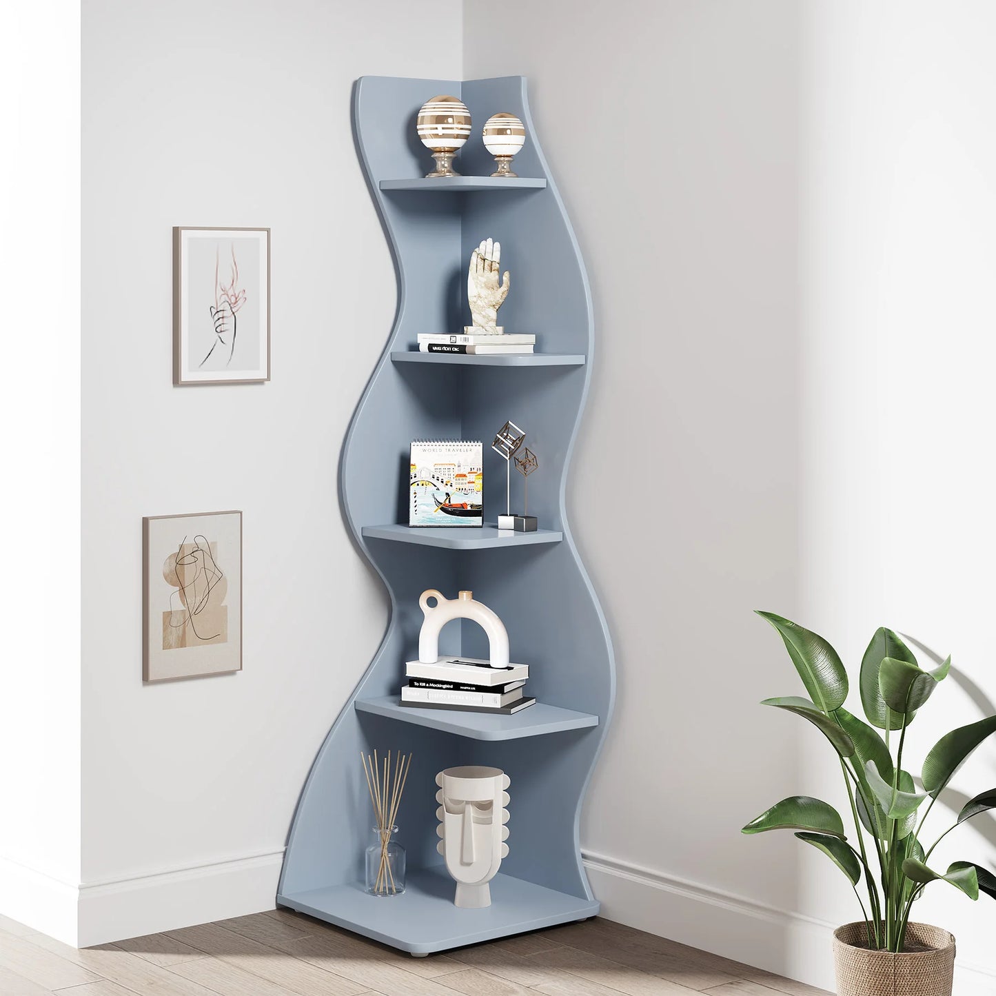 5-Tier Corner Bookshelf