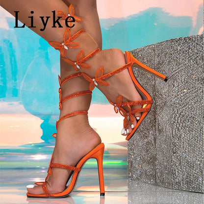 Rhinestone Butterfly Heels