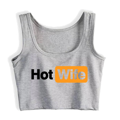 Hotwife Graphic Crop Tank Top
