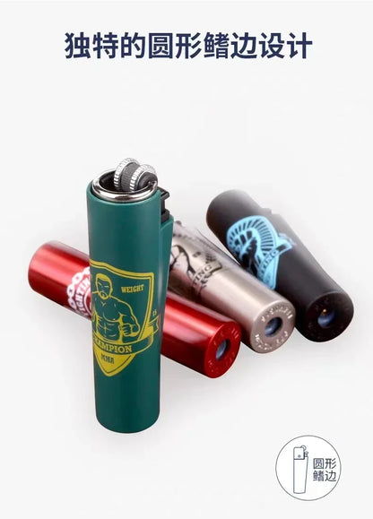 Metal Clipper-Style Butane Lighter – Sand Wheel Igniter (12-Pack)
