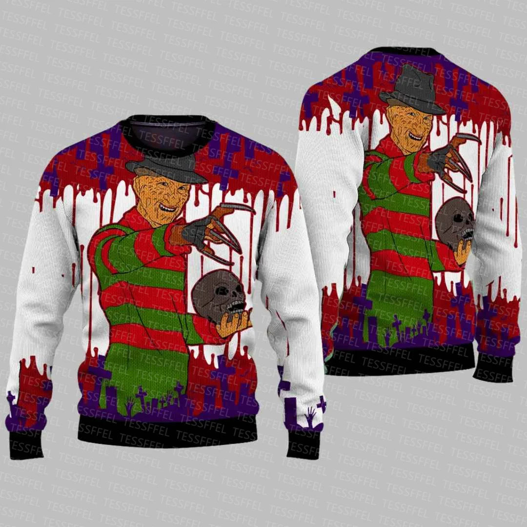 Cosplay Santa Claus Ugly Christmas Sweater – 3D Print Harajuku Graffiti Pullover