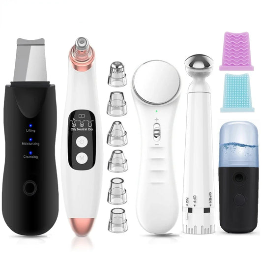 5-in-1 Ultrasonic Skin Scrubber &amp; Facial Beauty Kit – Deep Clean, Lift, Glow