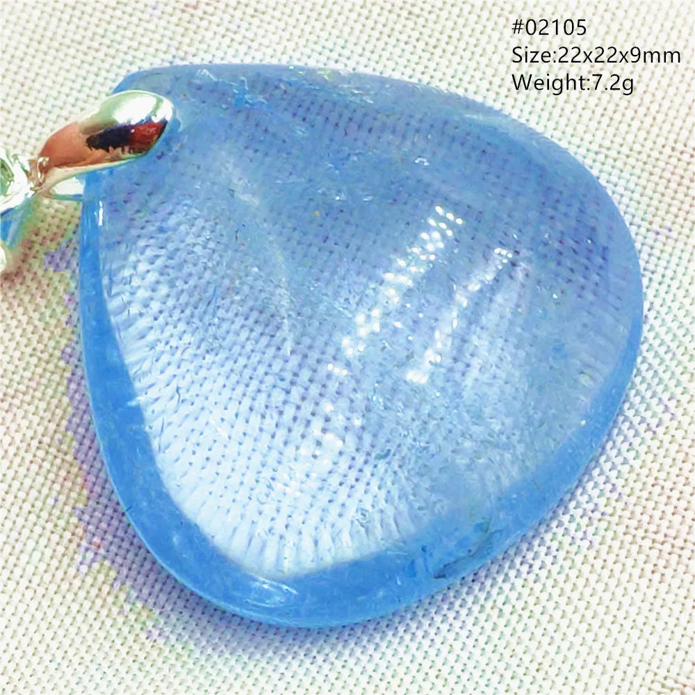 Natural Blue Topaz Quartz Pendant Necklace – Oval Healing Stone Jewelry