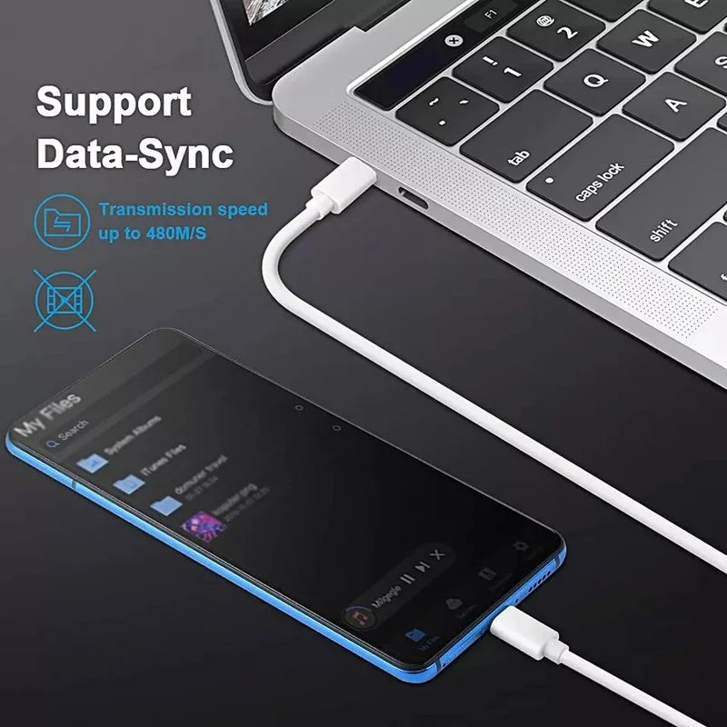 PD 60W Type-C to Type-C Fast Charging Cable – 5pcs / 10pcs Set
