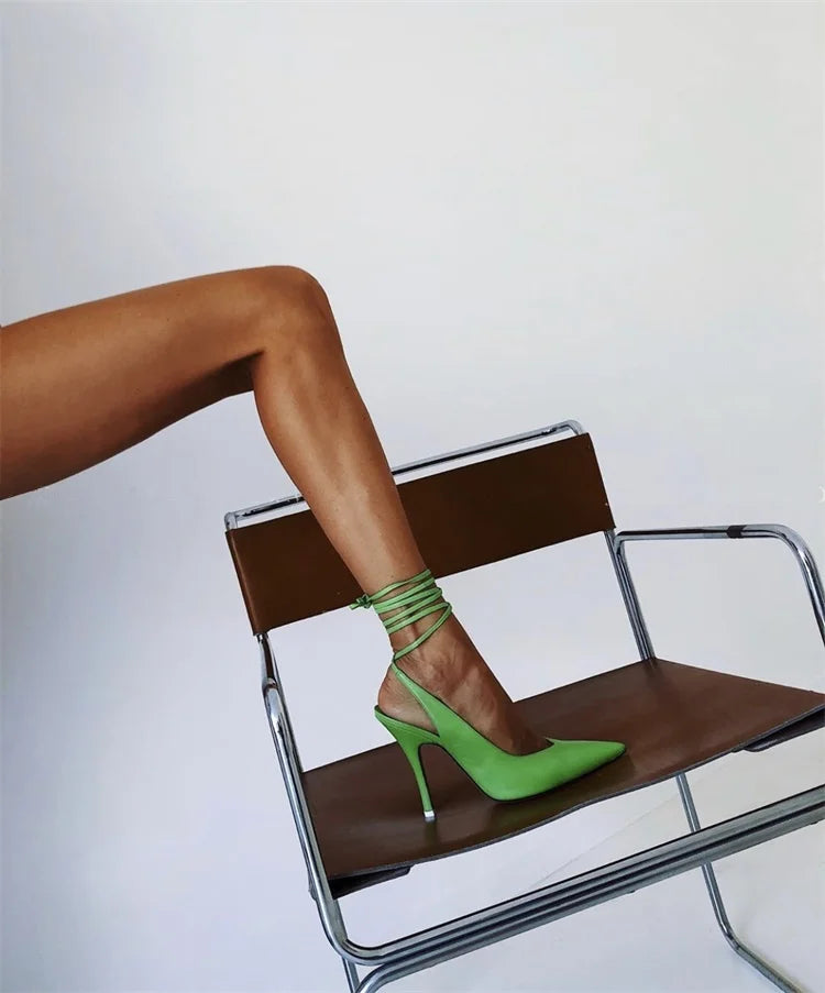 Pointed Toe Ankle Strap Party Heels
